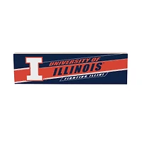 Illinois Fighting Illini 5" x 18" Shadow Logo Wood Mantle Sign