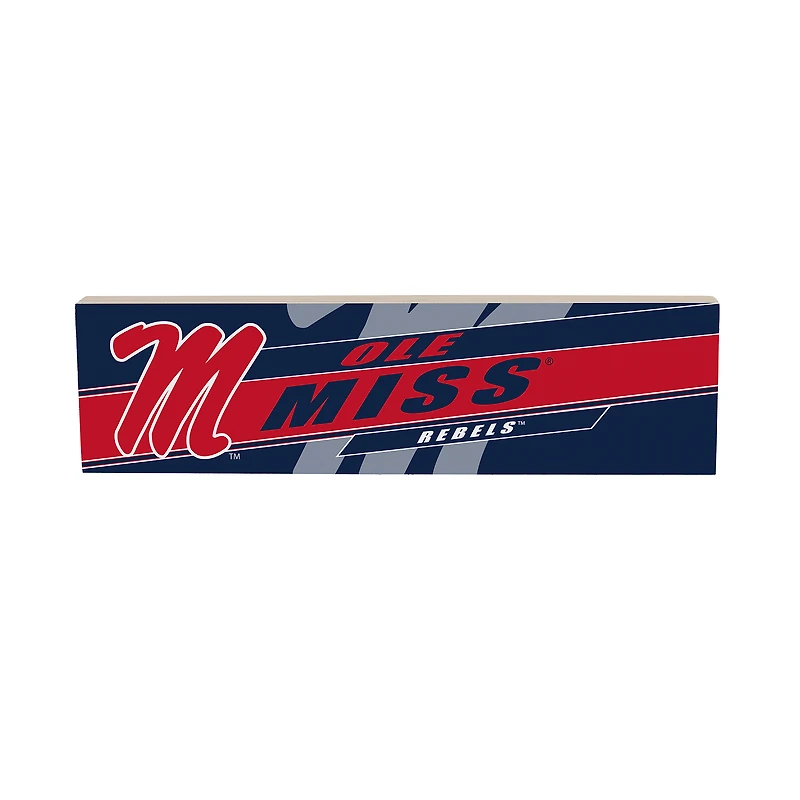Ole Miss Rebels 5" x 18" Shadow Logo Wood Mantle Sign