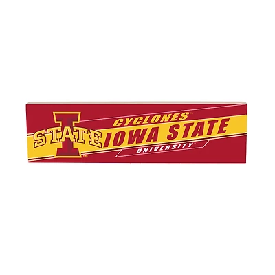 Iowa State Cyclones 5" x 18" Shadow Logo Wood Mantle Sign