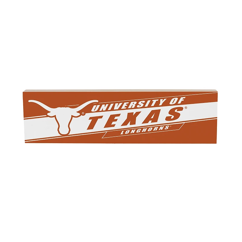 Texas Longhorns 5" x 18" Shadow Logo Wood Mantle Sign