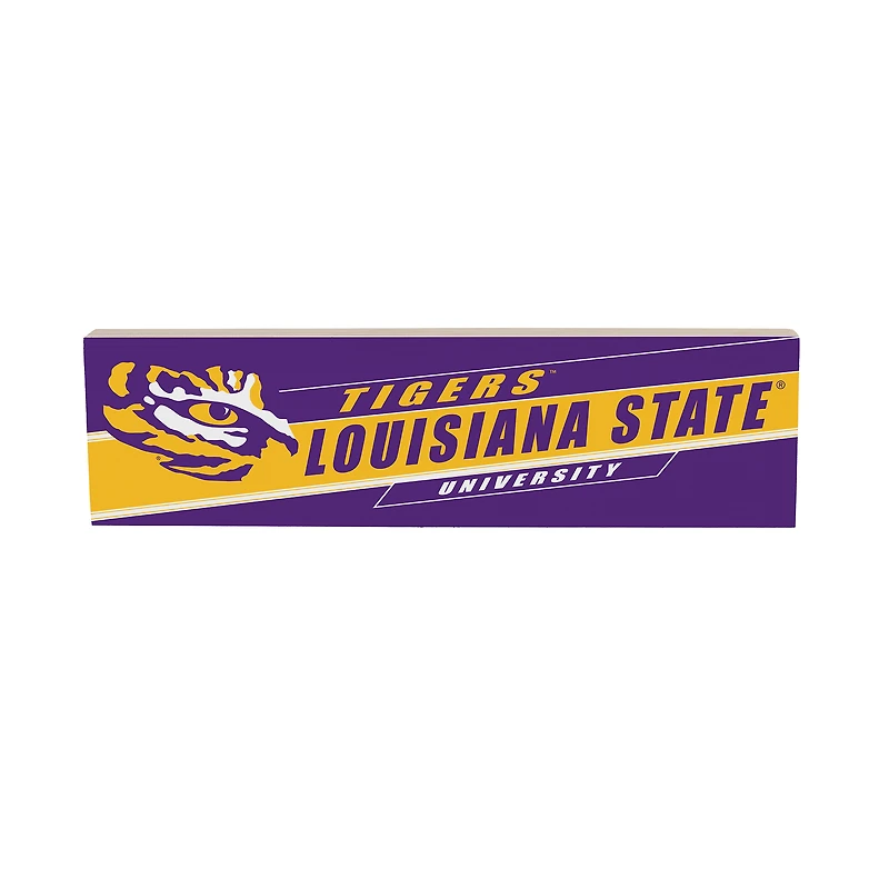LSU Tigers 5" x 18" Shadow Logo Wood Mantle Sign