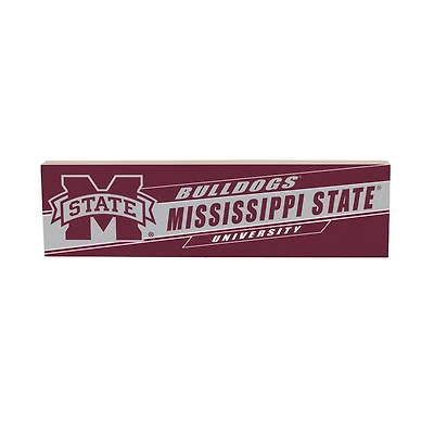 Mississippi State Bulldogs 5" x 18" Shadow Logo Wood Mantle Sign