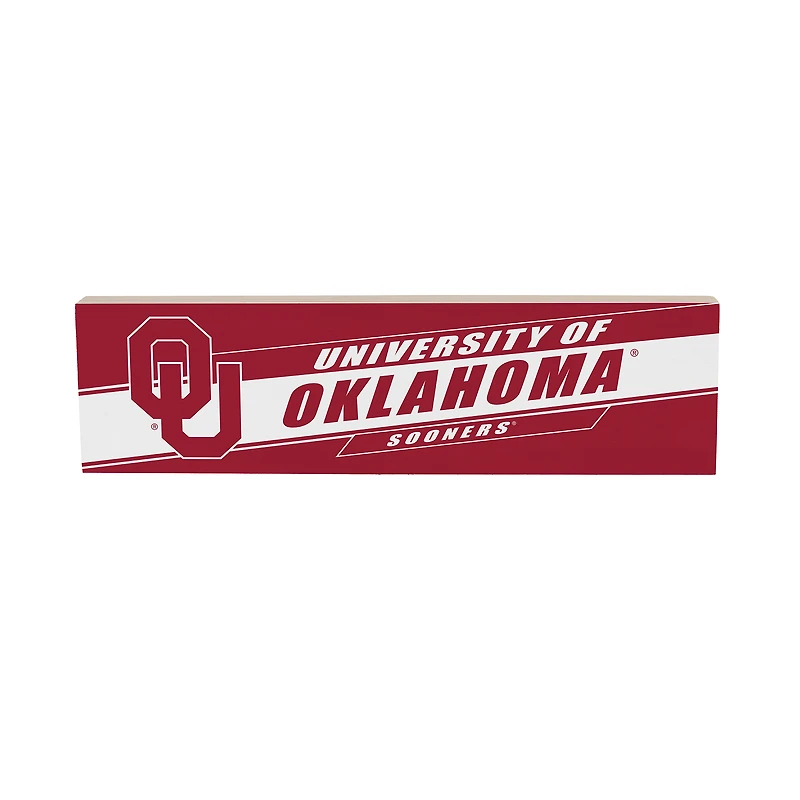 Oklahoma Sooners 5" x 18" Shadow Logo Wood Mantle Sign