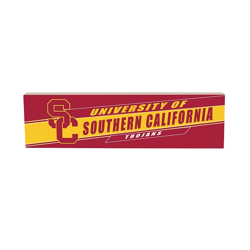 USC Trojans 5" x 18" Shadow Logo Wood Mantle Sign