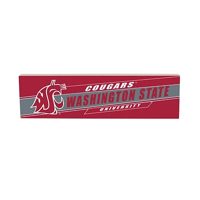 Washington State Cougars 5" x 18" Shadow Logo Wood Mantle Sign