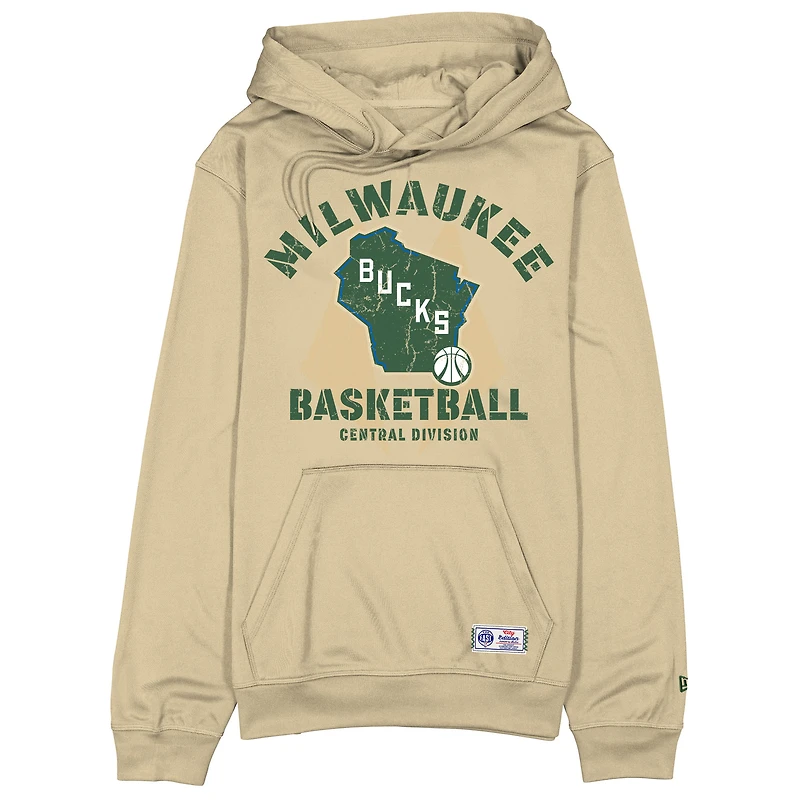 Men's New Era Tan Milwaukee Bucks 2025/26 City Edition Fleece Hoodie