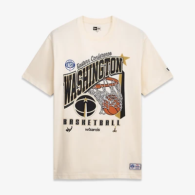 Men's New Era  Cream Washington Wizards Oversized City Edition Remix Vintage T-Shirt