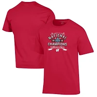 Men's Champion Red Wisconsin Badgers 2025 NCAA Frozen Four Women's Ice Hockey National Champions T-Shirt
