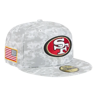 Men's New Era Gray San Francisco 49ers 2025 Salute to Service Fan Pack 59FIFTY Fitted Hat