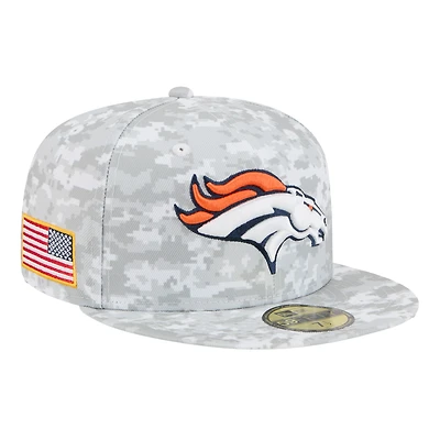 Men's New Era White Denver Broncos 2025 Salute to Service Fan Pack 59FIFTY Fitted Hat