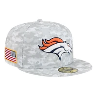 Men's New Era  White Denver Broncos 2025 Salute to Service Fan Pack 59FIFTY Fitted Hat