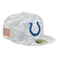 Men's New Era  White Indianapolis Colts 2025 Salute to Service Fan Pack 59FIFTY Fitted Hat