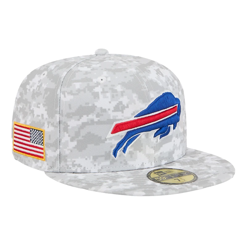 Men's New Era White Buffalo Bills 2025 Salute to Service Fan Pack 59FIFTY Fitted Hat