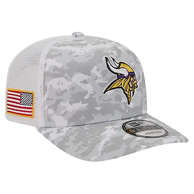 Men's New Era  Gray Minnesota Vikings Salute to Service Fan Pack 9SEVENTY Trucker Adjustable Hat