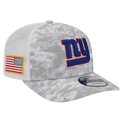 Men's New Era  Gray New York Giants Salute to Service Fan Pack 9SEVENTY Trucker Adjustable Hat