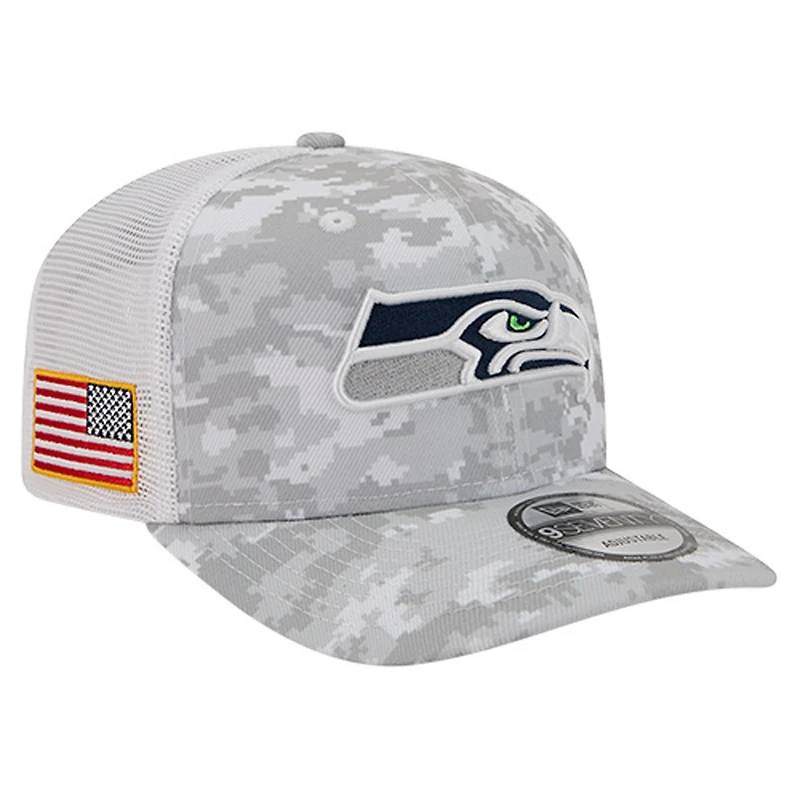 Men's New Era  Gray Seattle Seahawks Salute to Service Fan Pack 9SEVENTY Trucker Adjustable Hat