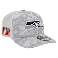 Men's New Era  Gray Seattle Seahawks Salute to Service Fan Pack 9SEVENTY Trucker Adjustable Hat