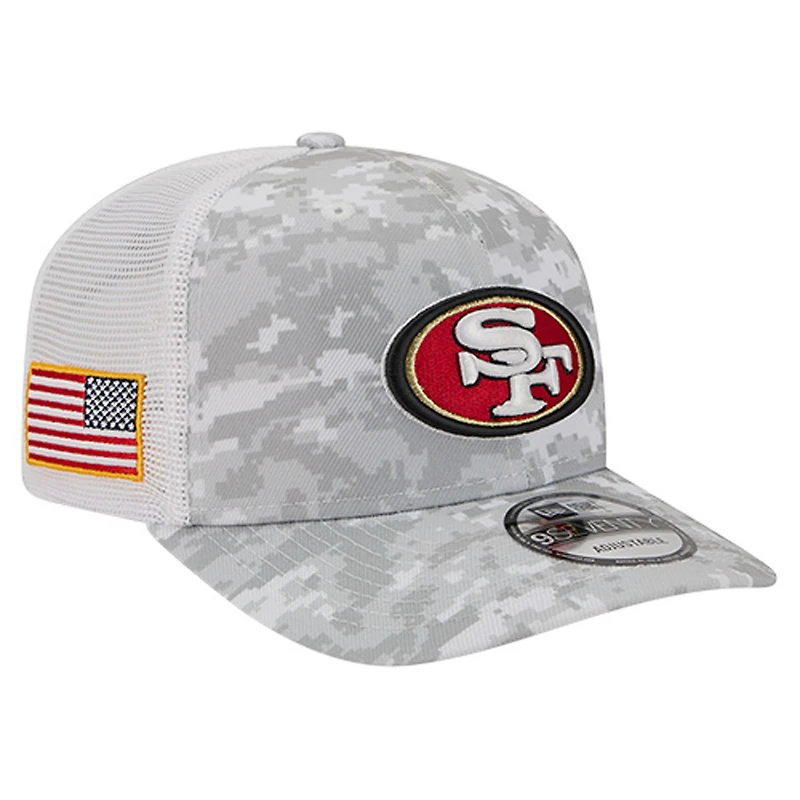 Men's New Era  Gray San Francisco 49ers Salute to Service Fan Pack 9SEVENTY Trucker Adjustable Hat
