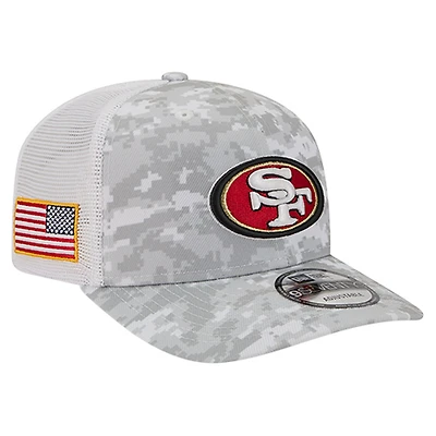 Men's New Era  Gray San Francisco 49ers Salute to Service Fan Pack 9SEVENTY Trucker Adjustable Hat