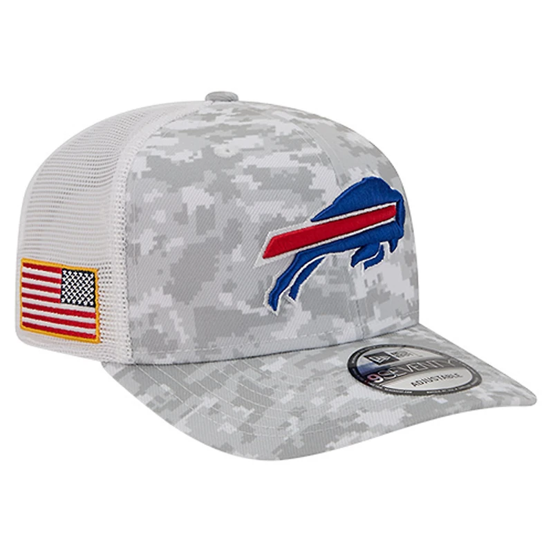 Men's New Era  Gray Buffalo Bills Salute to Service Fan Pack 9SEVENTY Trucker Adjustable Hat