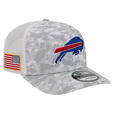 Men's New Era  Gray Buffalo Bills Salute to Service Fan Pack 9SEVENTY Trucker Adjustable Hat