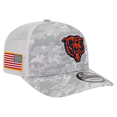 Men's New Era  Gray Chicago Bears Salute to Service Fan Pack 9SEVENTY Trucker Adjustable Hat