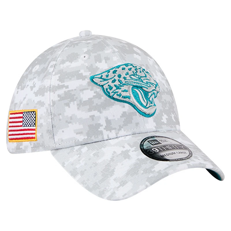 Men's New Era White Jacksonville Jaguars 2025 Salute to Service Digital Camo Fan Pack 39THIRTY Flex Hat