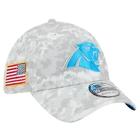 Men's New Era  White Carolina Panthers 2025 Salute to Service Digital Camo Fan Pack 39THIRTY Flex Hat