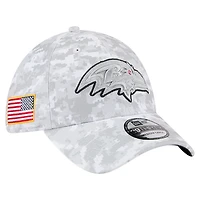 Men's New Era  White Baltimore Ravens 2025 Salute to Service Digital Camo Fan Pack 39THIRTY Flex Hat