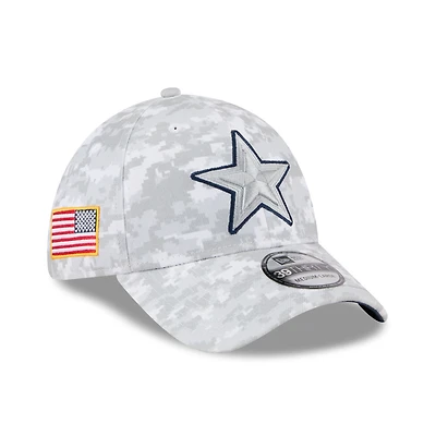 Men's New Era White Dallas Cowboys 2025 Salute to Service Digital Camo Fan Pack 39THIRTY Flex Hat