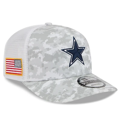 Men's New Era  White Dallas Cowboys Salute to Service Fan Pack 9SEVENTY Trucker Adjustable Hat