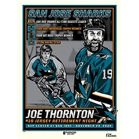 Phenom Gallery Joe Thornton San Jose Sharks Jersey Retirement 18" x 24" Serigraph
