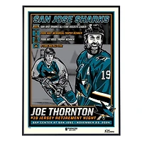 Phenom Gallery Joe Thornton San Jose Sharks Jersey Retirement 18" x 24" Deluxe Framed Serigraph Print