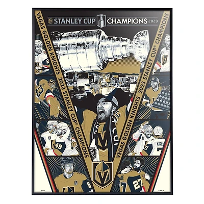 Phenom Gallery Vegas Golden Knights 2023 Stanley Cup Champions 18" x 24" Deluxe Framed Serigraph Print