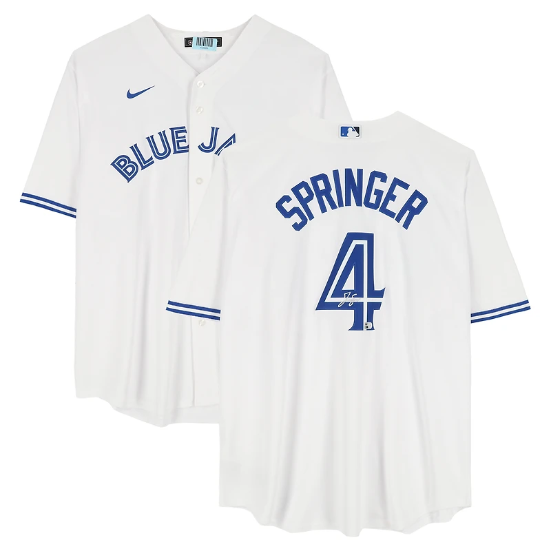 George Springer Toronto Blue Jays Autographed White Nike Replica Jersey