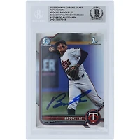 Brooks Lee Minnesota Twins Autographed 2022 Bowman Chrome Draft 1st Bowman Refractors #BDC-153 Beckett Fanatics Witnessed Authenticated Card