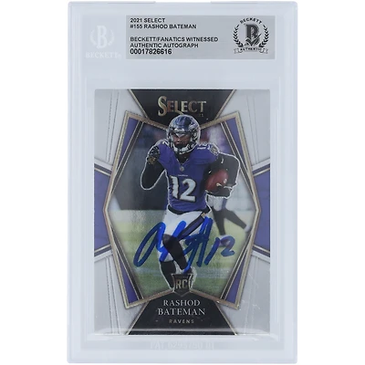 Rashod Bateman Baltimore Ravens Autographed 2021 Panini Select #155 Beckett Fanatics Witnessed Authenticated Rookie Card
