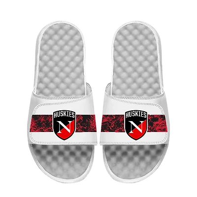 Unisex ISlide White Northeastern Huskies Distressed Slide Sandals