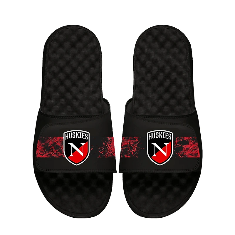 Unisex ISlide Black Northeastern Huskies Distressed Slide Sandals