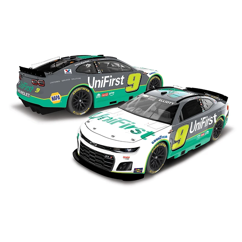 Action Racing Chase Elliott 2025 #9 UniFirst Darlington Throwback 1:24 Regular Paint Die-Cast Chevrolet Camaro