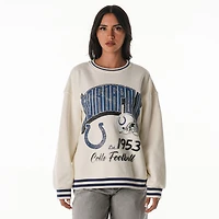Women's The Wild Collective Cream Indianapolis Colts Oversized Vintage French Terry Sweatshirt