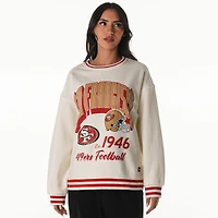 Women's The Wild Collective Cream San Francisco 49ers Oversized Vintage French Terry Sweatshirt