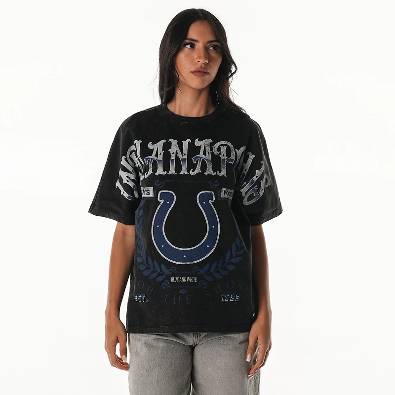 Women's The Wild Collective  Black Indianapolis Colts Laurel Premium Baggy Dolman T-Shirt