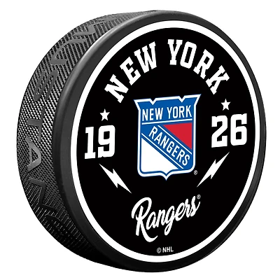 New York Rangers Bolt Hockey Puck