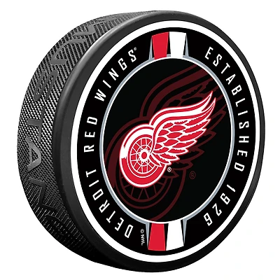 Detroit Red Wings Ribbon Hockey Puck