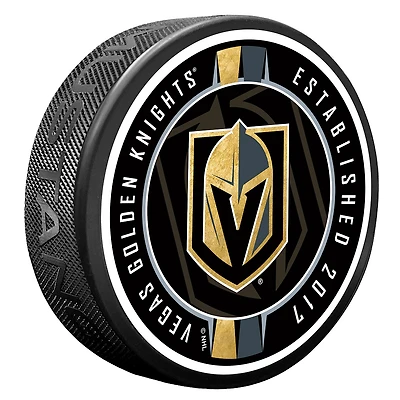 Vegas Golden Knights Ribbon Hockey Puck