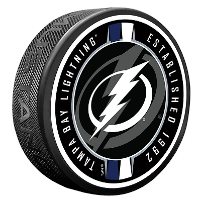 Tampa Bay Lightning Ribbon Hockey Puck