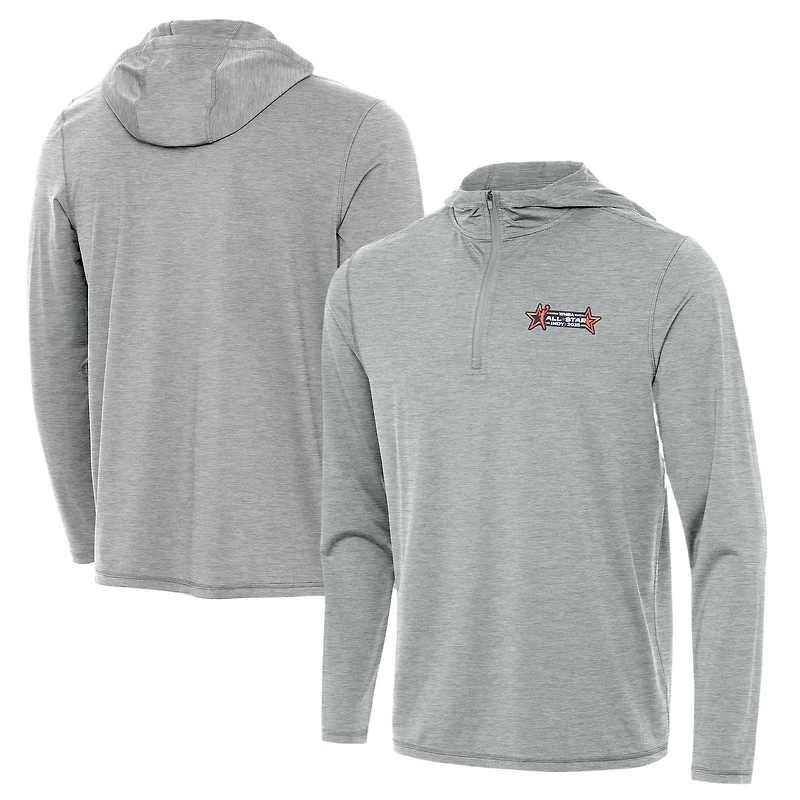 Men's Antigua Heather Gray 2025 WNBA All-Star Game Tidy Quarter-Zip Hoodie