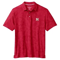 Men's Tommy Bahama Scarlet Nebraska Huskers Palm Fresco Hibiscus IslandZone® Polo