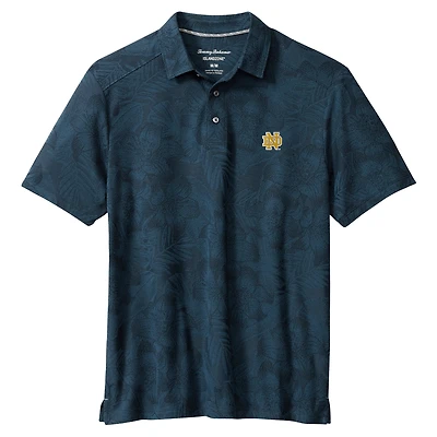 Men's Tommy Bahama Navy Notre Dame Fighting Irish Palm Fresco Hibiscus IslandZone® Polo